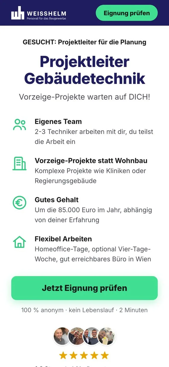 Startseite der Bewerbungsstrecke