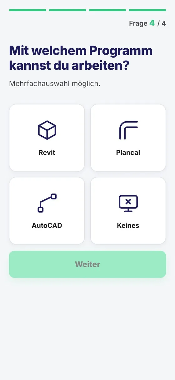 Frage mit Mehrfachauswahl